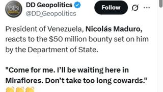 Fact Check: Video Does NOT Show Nicolás Maduro Saying 'Come For Me ... Cowards' In Response To Trump DOJ's $50 Million Bounty