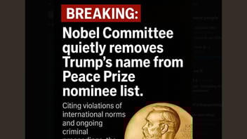 Fact Check: NO EVIDENCE The Nobel Committee Removed Trump's Name From Peace Prize Nominee List