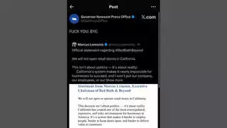 Fact Check: Gavin Newsom Press Office Account Did NOT Post F-Bomb Responding To Bed Bath & Beyond Announcement