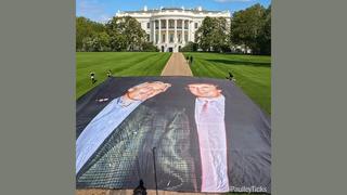 Fact Check: A Trump Epstein Banner Was NOT Unfurled On The White House Lawn - Altered Pic Of Banner At Windsor Castle
