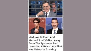 Fact Check: Maddow, Colbert And Kimmel Did NOT Launch 'The Independent Desk' Newsroom Together -- Story Contains False Details