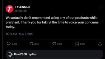 Fact Check: Tylenol DID Tweet 'We Actually Don't Recommend Using Any Of Our Products While Pregnant' -- In 2017