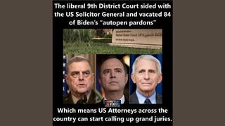 Fact Check: Satire Meme Said 84 Biden Autopen Pardons Were Vacated By 'Liberal 9th District Court' Siding With US Solicitor General -- Not Actual News