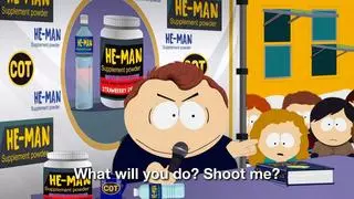 Fact Check: FAKE Subtitle Shows Cartman Saying 'What Will You Do? Shoot Me?' As Charlie Kirk Inspired Debater -- Not In South Park Episode