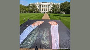 Fact Check: A Trump Epstein Banner Was NOT Unfurled On The White House Lawn - Altered Pic Of Banner At Windsor Castle