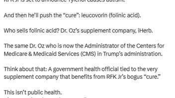 Fact Check: Dr. Oz Will NOT Profit From iHerb When Trump FDA Recommends Folinic Acid For Treatment Of Autism - Oz Sold Shares, Resigned Paid Post