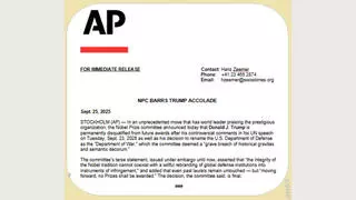 Fact Check: Fake Press Release Claimed Trump Was Permanently Disqualified From The Nobel Peace Prize -- Parody Account