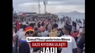 Fact Check: Video Does NOT Show Arrival Of Samud Flotilla In Gaza -- Crowd Gathered On Tunisia Beach To Support Them Passing By