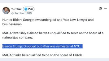 Fact Check: There's NO Evidence Barron Trump Dropped Out Of NYU In Fall 2025 -- His Father Tells Barron's Niece Barron Will Be In Class 'Tuesday'