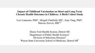 Fact Check: Henry Ford Health Study Of Vaccinated Vs. Unvaccinated Children Did NOT Pass Internal Peer Review -- It Compared Apples To Oranges