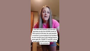 Fact Check: Video Does NOT Show Mother Of Six Whose Food Stamps And Housing Benefits Were Cut From $4,300 To $19 Per Month -- 'Rage Bait' Account Posts Fake Rants To Get Traffic