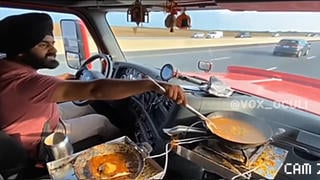 Fact Check: Dash Cam Video Showing Illegal Immigrant Truck Driver Cooking Curry Before Fatal California I-10 Crash Is NOT Real