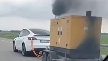 Fact Check: Video Of Tesla Pulling Diesel Motor As It Charges Is NOT Real -- AI Made It