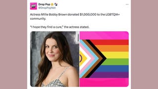 Fact Check: Actress Millie Bobby Brown Did NOT Donate $1 Million To LGBTQIA+ Community, Saying 'I Hope They Find A Cure' -- Satire Site