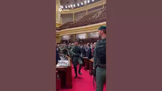 Fact Check: Civil Guard and Army Did NOT Enter The Congress of Deputies of Spain To Arrest Lawmakers -- AI Generated Clip