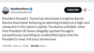 Fact Check: NO Evidence Donald Trump Dismissed A Secret Service Food Tester After Incident At Restaurant In Washington DC