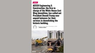 Fact Check: FAKE Story Says Trump Isn't Paying Construction Company For East Wing Demolition