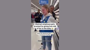 Fact Check: Video Does NOT Show A Real Walmart Employee Arrested For Giving Milk To A Baby -- Sora AI Logo Seen In Footage