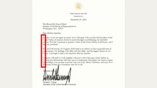 Fact Check: Trump Did NOT Write A Letter To Nancy Pelosi On Dec. 20, 2019 With An Encoded Message