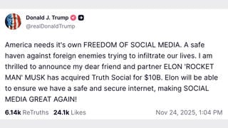 Fact Check: Elon Musk Did NOT Acquire Donald Trump's Truth Social For $10 Billion