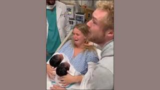Fact Check: AI Video Of White Couple With Two Black Babies In Delivery Room Is NOT Real -- Comedy Skit