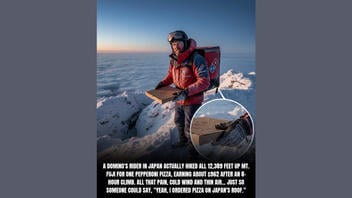 Fact Check: A Real Domino's Employee Did NOT Climb Japan's Mount Fuji To Deliver A Pepperoni Pizza -- Story Spun From A Japanese Hiker's Cosplay Joke