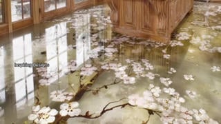 Fact Check: Video Of White Cherry Blossom Epoxy Floor Is NOT Real -- Designer Says It's AI-Made