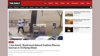 Fact Check: FAKE Site Said IT Professional 'Edward Crabtree' Disarmed Bondi Beach Shooter -- NOT Actual News Site
