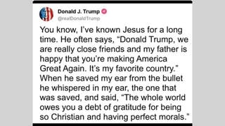 Fact Check: Donald Trump Did NOT Say Jesus Told Him God's 'Happy That You're Making America Great Again' -- It's A Fake Post