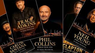 Fact Check: Phil Collins Did NOT Announce A 2026 World Tour With 32 Dates, Nor Have Trace Adkins, Eric Clapton, Carlos Santana And Many Other Artists In Clickbait AI-Generated Tour Posters