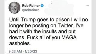 Fact Check: Rob Reiner Did NOT Post Anti-Trump Tweet In 2023 -- Fake Message