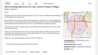 Fact Check: Inconsistent Details in Ventura Village Daycare Child Actors Wanted Craigslist Ad From Minneapolis, Minnesota
