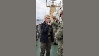 Fact Check: Blonde Elsa Thora's Picture Is AI-Generated Image NOT A Real Photo Aboard A Ship During A Military Operation