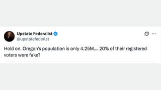 Fact Check: 20% of Oregon Voters Were NOT Shown To Be Fake When 800,000 Inactive Registrations Were Removed