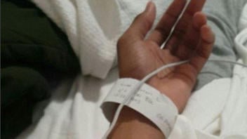 Fact Check: Photo Of Arm With 'IV' Was NOT Released By DHS As Evidence Of ICE Agent Jonathan Ross Internal Bleeding -- Old Joke Photo