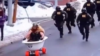 Fact Check: Viral Videos of Bathtub Viking And 'Techno Viking' Escaping ICE Officers In Minneapolis Are FAKE -- Made With AI By Parodists