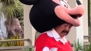 Fact Check: Video Of Man Smoking In Minnie Mouse Costume Is NOT At A Disney Park -- Unauthorized Character In Las Vegas