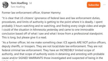 Fact Check: "Kramer Hammy" Who Penned Viral Opinion Piece About Minnesota ICE Shooting IS A Former Deputy Sheriff