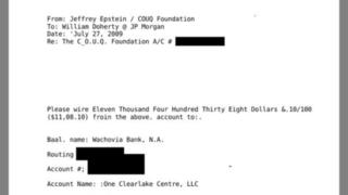 Fact Check: NO 'Baal' Bank Account In Jeffrey Epstein Bank Transfer Document To JP Morgan -- Likely Scanning Error