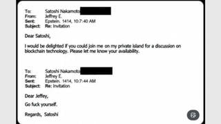 Fact Check: No Email In Epstein Files With Satoshi Nakamoto Telling Epstein To 'Go F*ck Yourself' Replying To Island Invitation