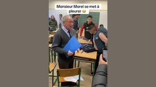 Fact Check: Crying 'Monsieur Morel' In Viral Video Is NOT Real French Teacher -- AI Video