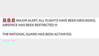 Fact Check: The White House Did NOT Post Alert That All Flights Are Grounded And National Guard Alerted -- Hoax Is Repeated Near-Daily