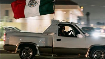 Fact Check: Photo Does NOT Show Minneapolis 'ICE Fishing' Prank Using Mexican Flag To Waste ICE Agents' Time -- Image From LA Protest