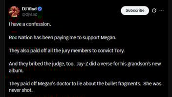 Fact Check: DJ Vlad 'Confession' Saying Jay-Z and Roc Nation Paid Judges, Jury, Witnesses, Police To Convict Tory Lanez In Megan Thee Stallion Shooting IS Satirical Trolling -- Read The Last Line