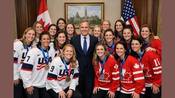 Fact Check: FAKE Photo Shows USA and Canadian Women's Hockey Team Visited Canadian Prime Minister Carney