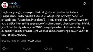 Fact Check: Sam Bankman-Fried Did NOT Offer AOC Bitcoin To Fund 2028 Presidential Campaign