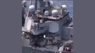 Fact Check: Video Does NOT Show U.S. Destroyer 'Attacked By Iranian Missiles' Near Cyprus -- It's 2017 Damage From Ship Collision Near Japan
