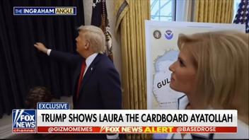 Fact Check: FAKE Video Of Donald Trump Unveiling A 'Cardboard Ayatollah' In Oval Office To Laura Ingraham