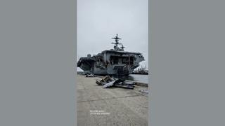 Fact Check: Video Does NOT Show Damage On USS Gerald R. Ford From Laundry Room Fire -- It's AI-Generated