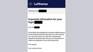 Fact Check: Lufthansa Did NOT Offer Free Business Class Tickets To People In Israel To Apologize For Holocaust